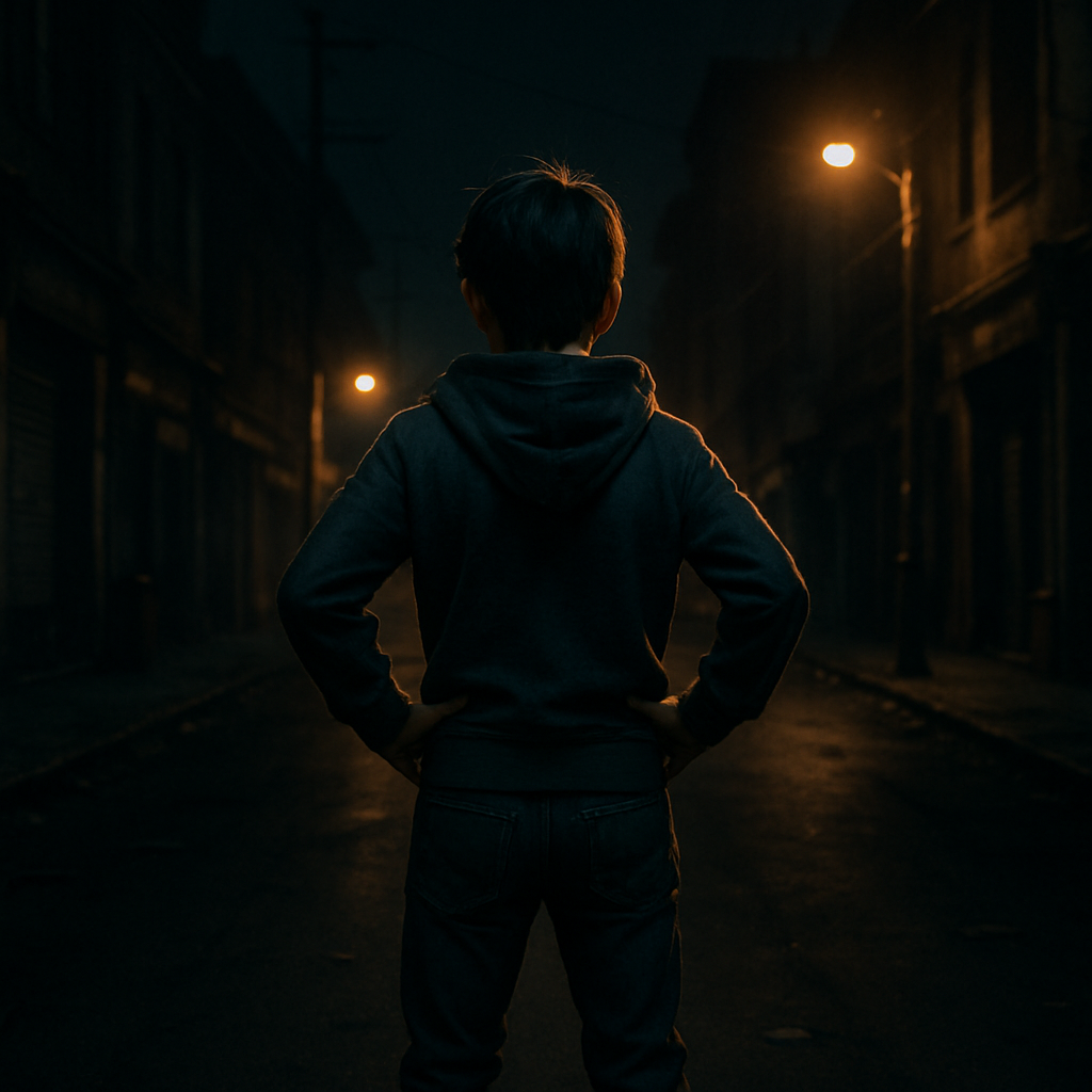 A boy standing in Attitude pose